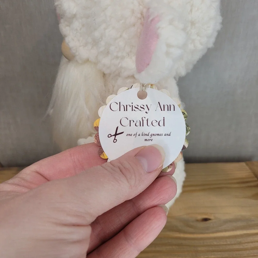 OOAK Chrissy Ann Crafted Lamb Gnome – Artisan Handmade Spring Easter Decor